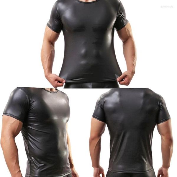 Camiseta sin mangas para hombre, chaleco de cuero con mangas musculares para fiesta divertida