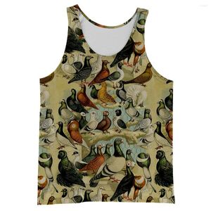 Tanktops voor heren Heren Dier Duif 3D Graphics Gedrukt Vest Streetwear Casual Fitness Mouwloos Mode Zomer Tieners Gezellig