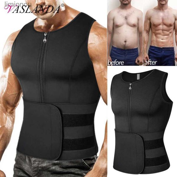 Camisetas sin mangas para hombres Hombres Body Shaper Cintura Entrenador Chaleco Camisa adelgazante Sauna Chaleco de sudor Camiseta interior de compresión Camisetas sin mangas para entrenamiento Fajas Fat BurnerL240124