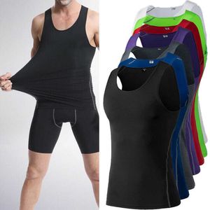 Hommes débardeurs hommes Compression couche de base sans manches V débardeur Quidrying sport Gym sous chemise AIC88 Z0320