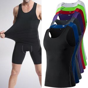 Herentanktops Men Compressiebasislaag Mouwloze vesttertank