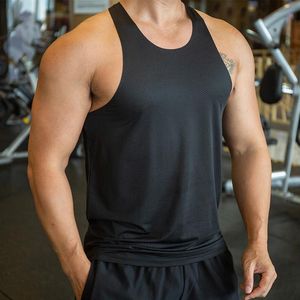 Hommes Débardeurs Hommes Gym Haut Stretch Muscle Chemise Sans Manches Gymnases Fitness Entraînement Musculation À Séchage Rapide Maillot Lâche Gilet ModeHommes