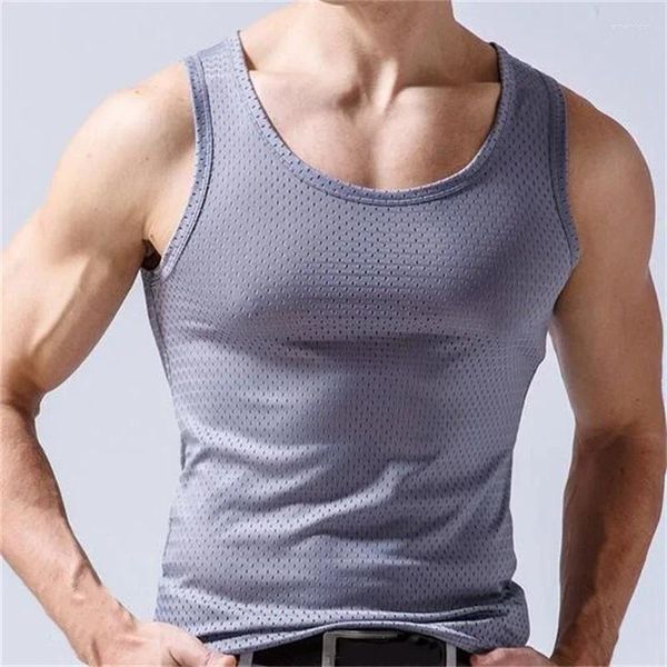 Cuelas de tanques para hombres Men Camisetas para el chaleco de seda de hielo