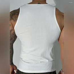 Débardeurs pour hommes Hommes Séchage rapide Fitness Gilet côtelé T-shirt sans manches Gym d'été avec absorption de la sueur Slim Fit