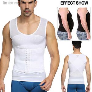 Débardeurs homme Shapewear pour hommes taille formateur gilet ventre contrôle corps Shaper être en forme sous-vêtements amincissants Correction des pores débardeur GirdleL240124