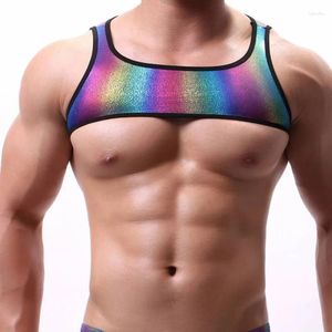 Débardeur masculine Menan Sexy sous-vêtements gay mode gay top coloré racet fitness stade lingerie walk show de nuit bottoir sissy vêtements drôles