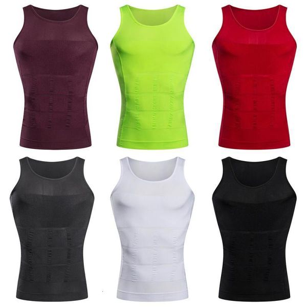 Débardeurs pour hommes Hommes Minceur Body Shapewear Body-hugging Tummy Tuck Belly Control Slim Waist Cincher Sous-vêtements Gilet de sport Hommes Body Shaper 230506