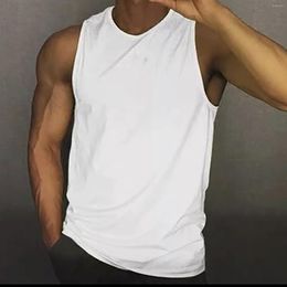 Heren tanktops mannen sport top zomer ademende mouwloze ronde nek vaste kleur hardloop fitness voor sportschool kledingchemise