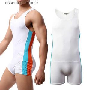 Débardeurs pour hommes Hommes Undershirts Justaucorps Sports Entraînement Body Shorts Lutte Singlet Fitness Combinaison Sexy Slip Ice Soie Sous-Vêtements Maillots De Bain C24318