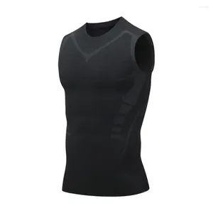 Camisetas sin mangas para hombres Chaleco para hombres Deportes de verano transpirables Secado rápido Absorción de sudor Cuello redondo elástico Ideal para ajuste activo