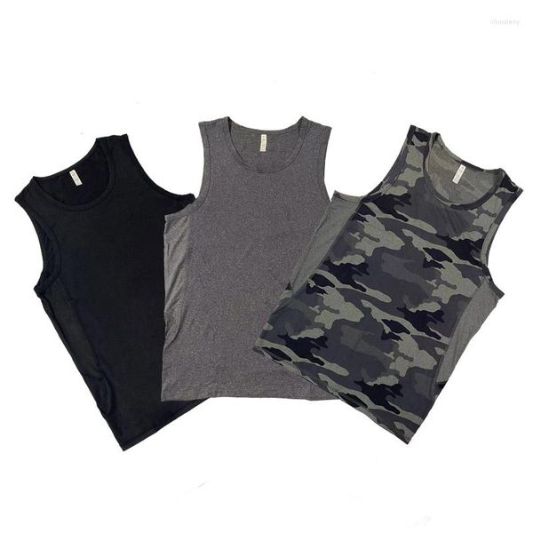 Hommes Débardeurs Hommes Gilet D'été Séchage Rapide Stretch Fitness Basketball Vêtements Gym Courir Entraînement Camouflage Mode Sportswear Sans Manches