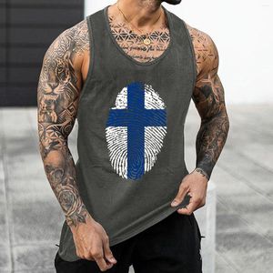 Camisetas sin mangas para hombre, camisa blanca de manga larga para hombre, camiseta de verano para hombre con huella dactilar cruzada en forma de I, cuello redondo, chaleco sin mangas, entrenamiento corto de secado rápido