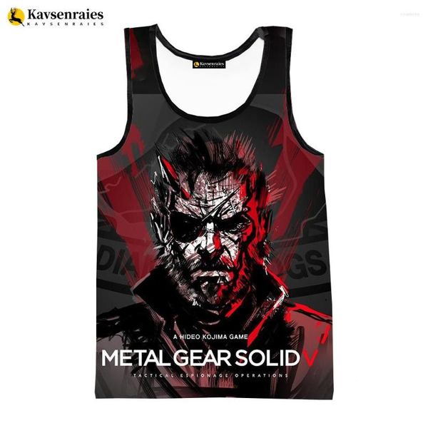 Camisetas sin mangas para hombre y mujer, moda de verano, informal, Harajuku, juego 3D, engranaje de Metal, chaleco estampado sólido, ropa de calle de gran tamaño Unisex a la moda