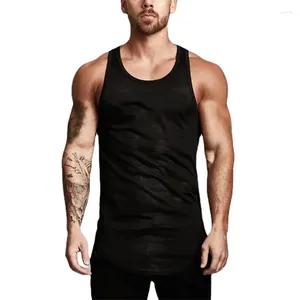 Tanktops voor heren Heren Bodybuilding Fitness Workout Mesh Sneldrogend Gym Sport Zomer Slim Fit O-hals Blank Ademend ondershirt