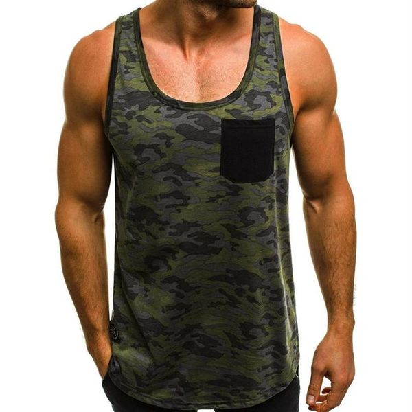 Débardeurs pour hommes Hommes Muscle Sans manches Top Homme Entraînement Camo Slim Fit Tee Bodybuilding Sportswear Casual Fitness Gilets Été 172V