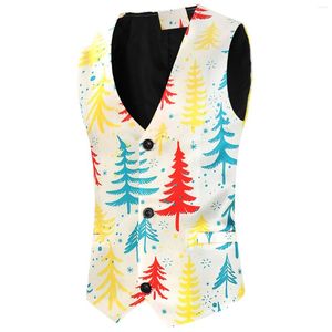 Herentanktops Heren Raglan Fashion Kerstpak Gedrukt Vest met één borsten Grote lange T -shirts voor de mens