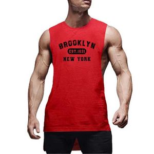 Tobs de débardeur masculine pour hommes Running Sport Extend Cut Off Cotton Vests Gym Fitness Workout Body Body Body Hop Hop Tops Open Side Slveless Shirts Y240507