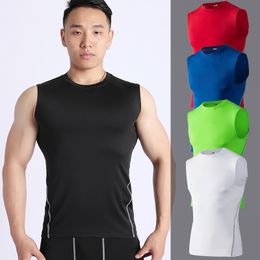 Hommes Débardeurs Hommes Top Bodybuilding Muscle Shirts Compression Hommes Sans Manches TShirt Chemise De Sport Pour Slim Running Vest 230704