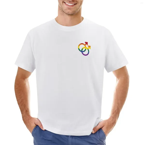 Camisetas sin mangas para hombre, camisetas con símbolos entrelazados Mlm con bandera del arco iris, camisetas gráficas, camisetas divertidas de secado rápido para hombres