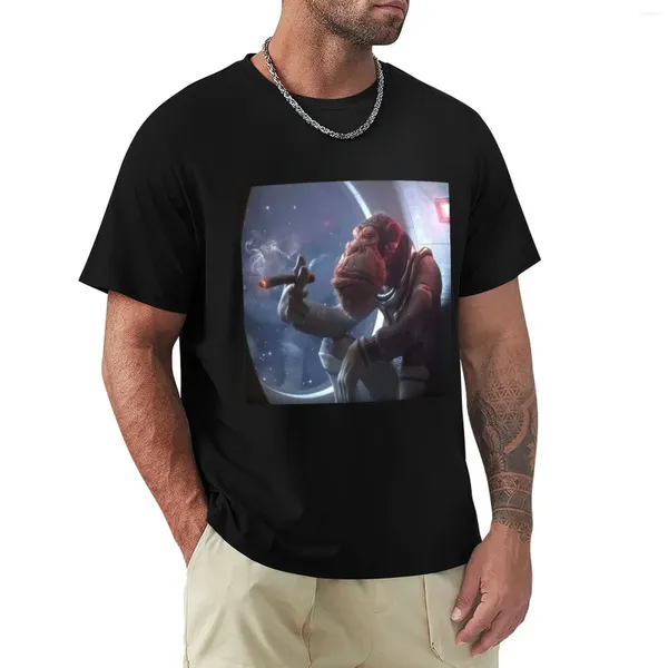 Camisetas sin mangas para hombre, camiseta de mono fumando en el espacio, ropa bonita, camiseta de manga corta, camiseta para hombre