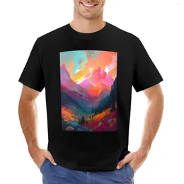 Tanktops voor heren Munro Mountains Of Skye bij zonsondergang T-shirt Grafische T-shirts Edition-shirt op maat zwart voor heren