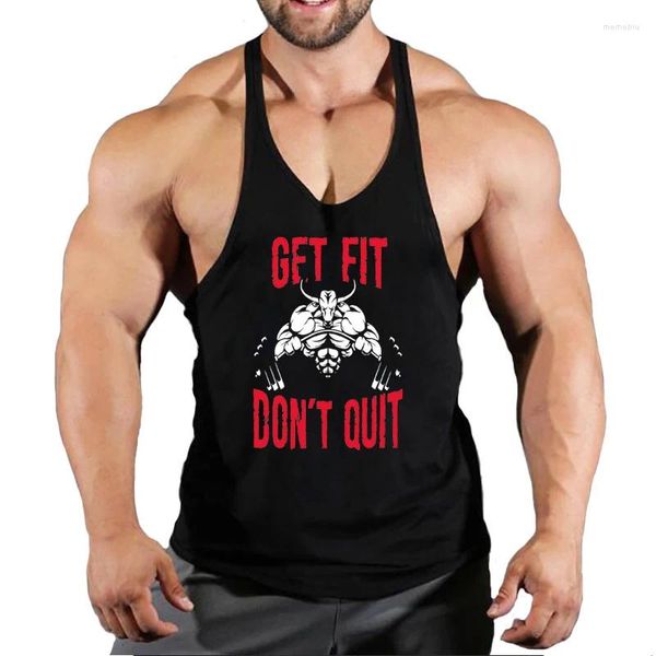 Débardeur pour hommes muscle gars coulant le gilet de la marque Bodybuilding Stringer Gym Fitness Vêtement