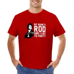 Le débardeur pour hommes est mon nom est Rod et j'aime faire la fête T-shirt kawaii vêtements garçons blancs