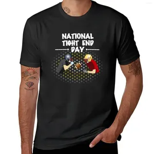 Herentanktops National Tight End Day T-shirt Zomerkleding Snel drogen snel drogende heren Witte T-shirts