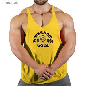 Tanktops voor heren Nieuw Binnen Bodybuilding stringer tanktop Gym mouwloos shirt heren Fitnessvest Singlet sportkleding workout tanktopL240124