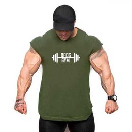 Canotte da uomo New Fashion Camicie senza maniche in cotone Palestre Canotta da uomo Camicia fitness Mens Canotta Bodybuilding Allenamento Palestra V Fitness Uomo Top Z0320