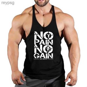 Tanktops voor heren Geen pijn Geen winst Gym tanktop Heren Fitnesskleding Man Bodybuilding Tanktops Zomer Gymkleding voor heren Mouwloos vest Shirt YQ240131