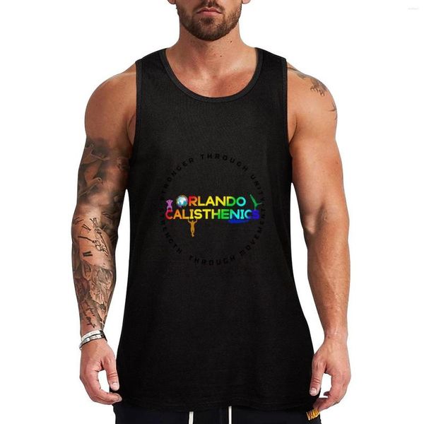 Camisetas sin mangas para hombre Orlando Calisthenics Black Lettering Top Singlets Camisetas sin mangas para gimnasio Hombre Camiseta para hombre