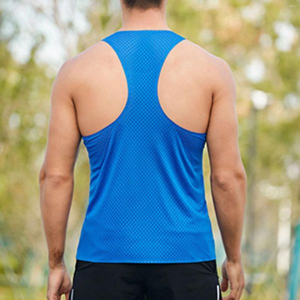 Débardeurs pour hommes Sports de plein air Gilet d'été en cours d'exécution Fitness élastique soufflerie maille grandes chemises hautes pour hommes T