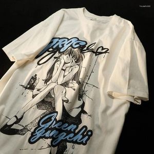 Tanktops voor heren Oversized T-shirts Shirt Anime Asuka Print Y2k Kleding Grafisch Kawaii Streetwear Harajuku Grappig Grunge