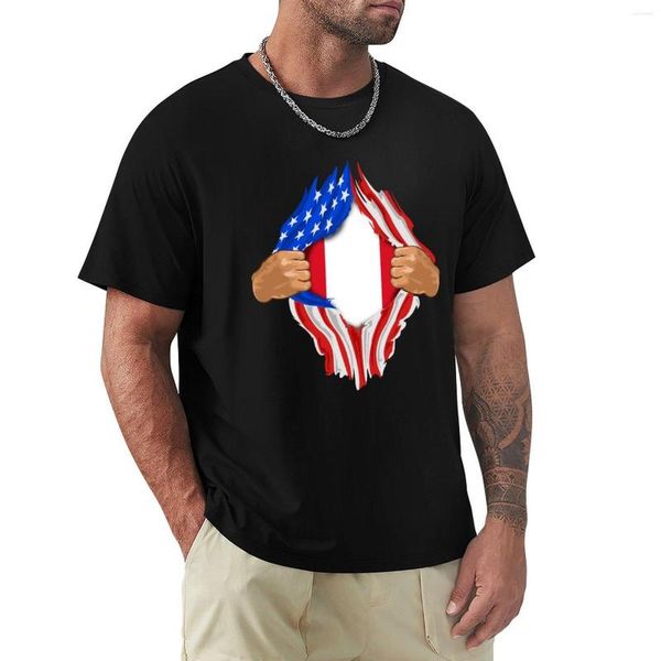 Camisetas sin mangas para hombre Diseño de sangre peruana dentro de mí | Camiseta de regalo con bandera de Perú, camisetas cortas para hombre, camisetas de manga larga