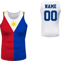 Débardeurs pour hommes Philippines Numéro de nom personnalisé gratuit Mens Funny 3D Imprimé Cool Graphic sans manches Sports d'été Gym Workout Shirt