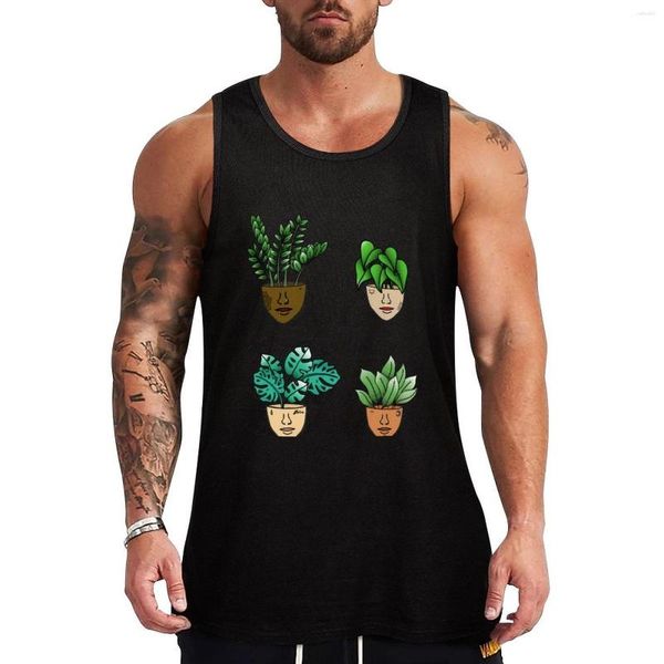 Débardeurs pour hommes PlantLover Tatouages et piercings pour le visage Top bleu Accessoires de gymnastique T-shirts pour hommes Basketball