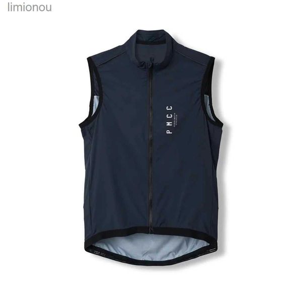 Débardeurs pour hommes PMCC Cyclisme Gilet sans manches bleu pour hommes Coupe-vent / Vélo imperméable Gielt Chaleco Ciclismo Cortavientos Ciclismo Hombre WinterL240124