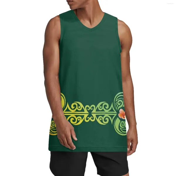 Débardeurs pour hommes Polynésien Tribal Fijian Totem Tattoo Fidji Prints Basketball Jersey Hip Hop Vêtements pour la fête Cousu S-4XL Luxe Casual