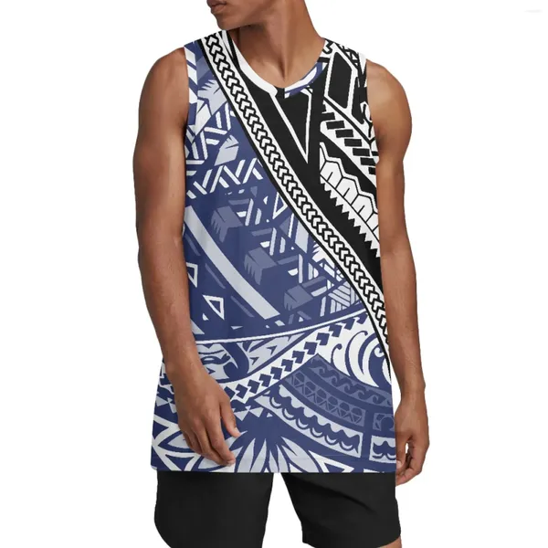 Camisetas sin mangas para hombres Pohnpei tribal polinesio Tótem Impresiones de tatuajes Comercio Deportes para adultos Pinnie Scrimmage Chaleco de entrenamiento Equipo Evento Malla ligera