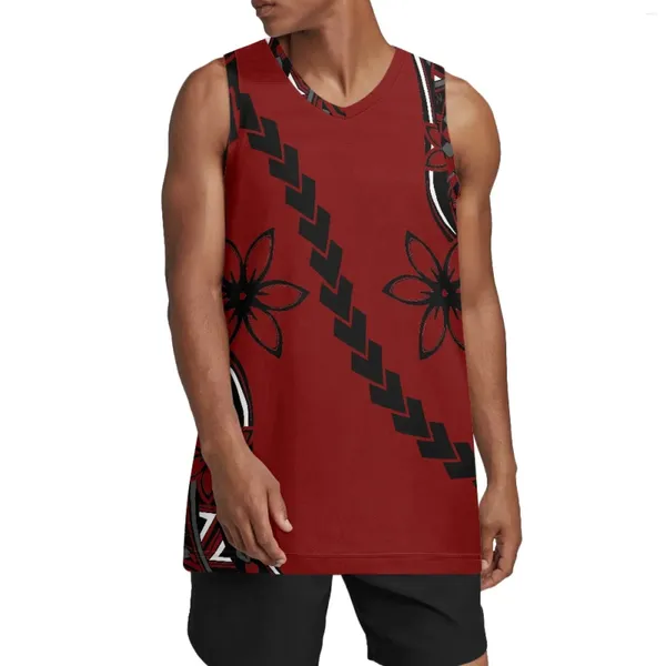 Camisetas sin mangas para hombres Tribal polinesio Tótem samoano Tatuaje Samoa Impresiones para hombre Jersey de baloncesto cosido Camisa deportiva Ropa de hip hop para fiesta