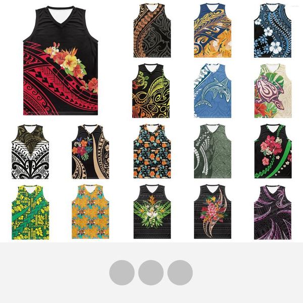 Débardeurs pour hommes Tops Polynésien Tribal Samoan Totem Tatouage Samoa Prints Basketball Jersey Street Party Team Cadeau personnalisé du fan S-4XL