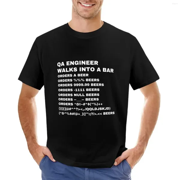 Les tableaux de réservoir pour hommes QA ingénieur entrent dans un bar T-shirt Sweat for Boy Summer Top Customaliseds Mens Workout Shirts