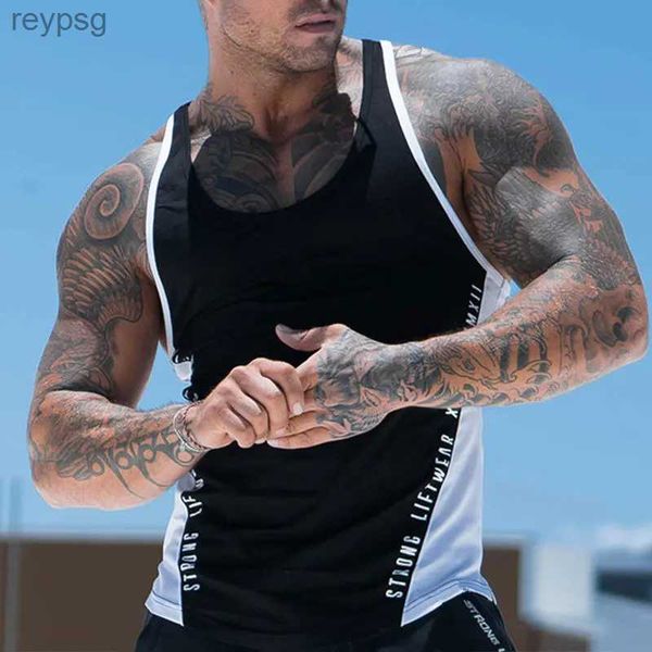 Débardeurs pour hommes T-shirt sans manches à séchage rapide Hommes en cours d'exécution Sport Skinny T-shirt court Homme Gym Fitness Bodybuilding Entraînement Tee Tops Respirant YQ240131