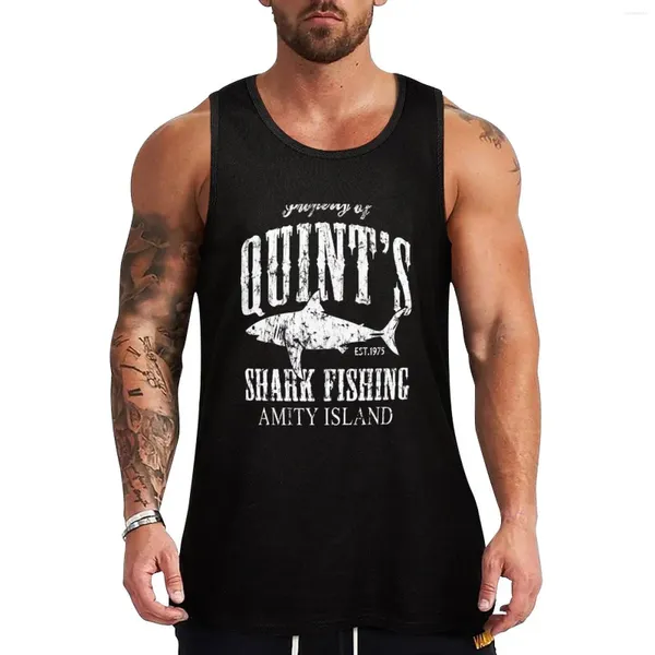 Débardeurs pour hommes Quints Shark Fishing Amity Island Top Vêtements de sport T-shirts de gymnastique pour hommes