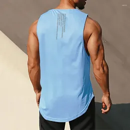 Débardeur pour hommes Racerback Fitness Training Running T-shirt sans manches Basketball Lâche Manches courtes