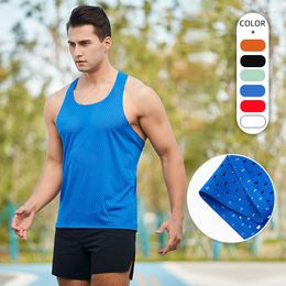 Débardeurs pour hommes gilet à dos nageur hommes 2023 printemps été sport Fitness gymnastique course entraînement basket-ball couleur unie pull décontracté