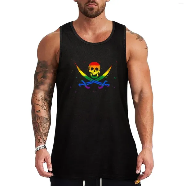 Débardeurs pour hommes Rainbow Pirate Flag Top Vêtements pour hommes sans manches