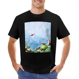 Débardeurs pour hommes Crevettes cerises rouges dans un aquarium T-shirt Edition Vêtements vintage T-shirt Hommes