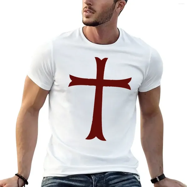 Tobs de débardeur masculine Red Crusader Cross Deus Vult T-shirt Edition Customs Concevoir le vôtre pour un garçon de sport